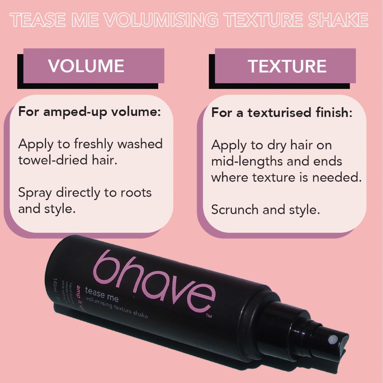 tease me volumising texture shake 145ml